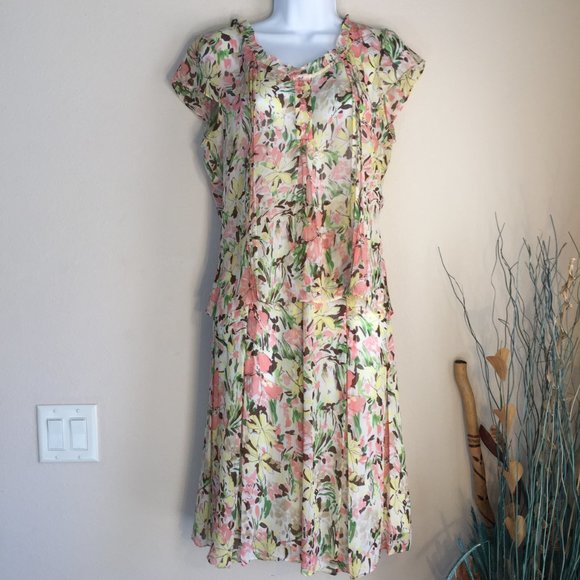 Bob Mackie Dresses & Skirts - Bob Mackie 2 Pc skirt blouse, floral Chiffon